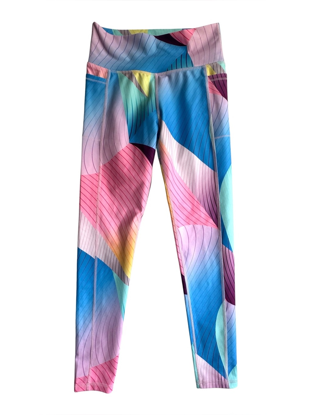 DSG Girls NWT Multicolor Abstract Print Leggings - Pink & Blue Size XL